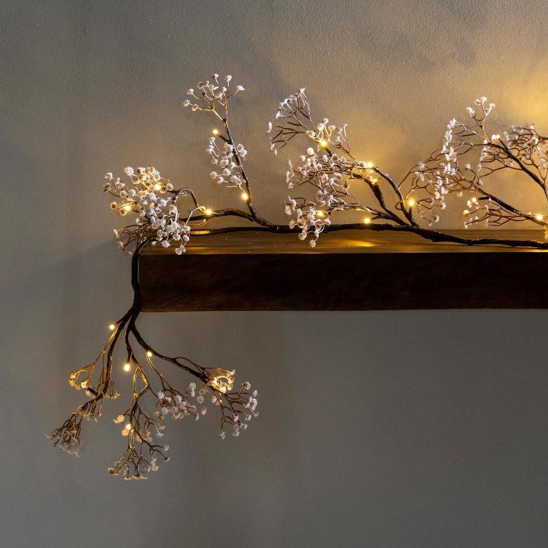 Indoor/Outdoor Lighted Baby's Breath Garland