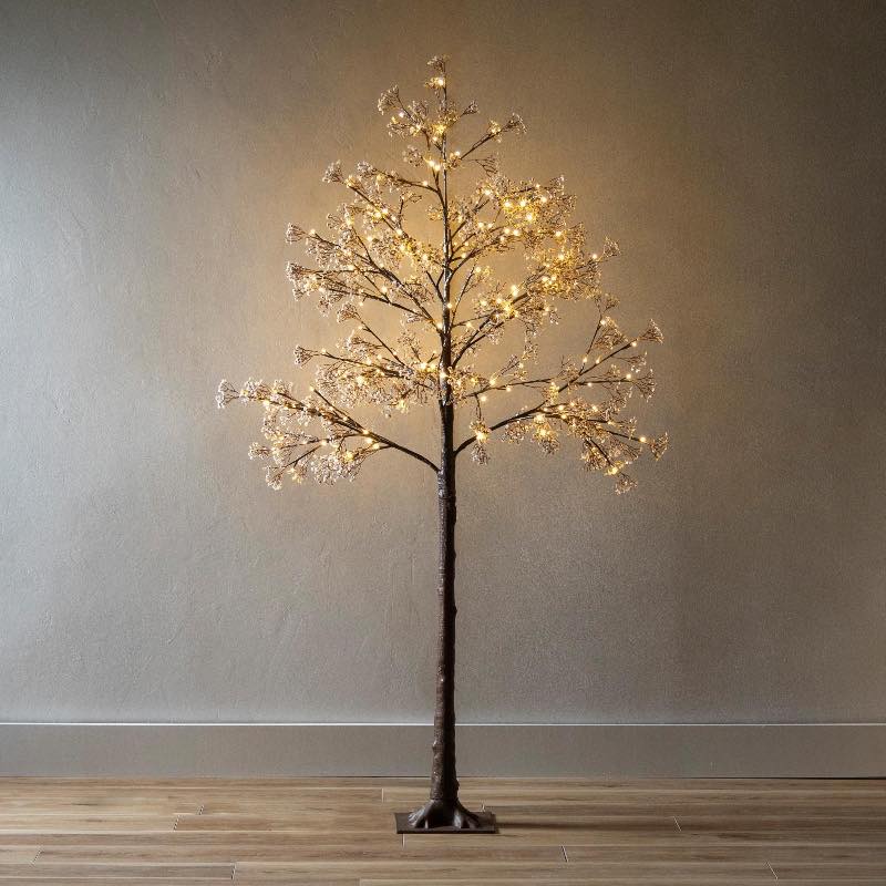 Indoor/Outdoor Lighted Baby's Breath Tree, 6'H