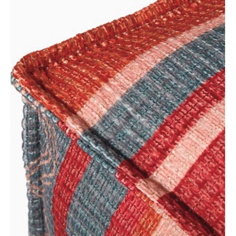 Red Patchwork Rectangle Pouf