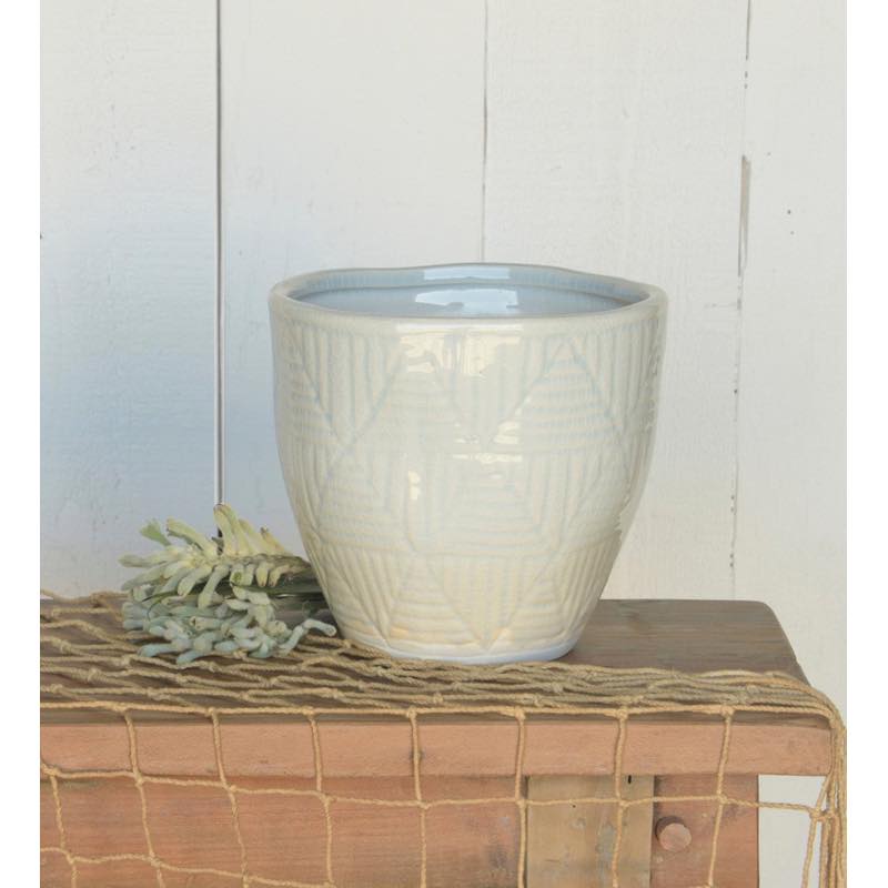 Ice Blue Lucie Ceramic Cachepot