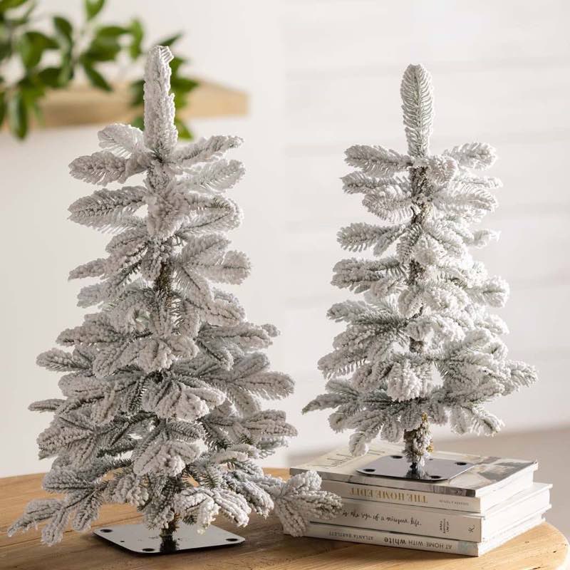 SMALL FLOCKED ALPINE TABLETOP TREE