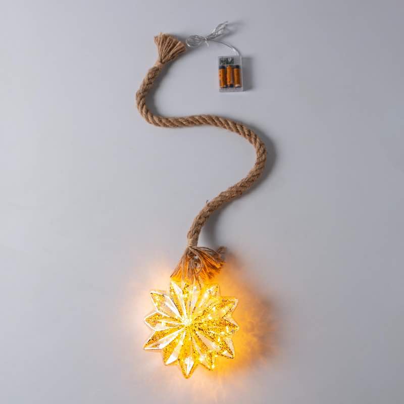 All-Weather Holiday Hanging Glass Star Light (Clear)