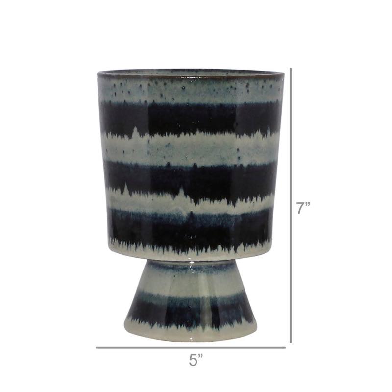 Toku Indigo Stripe Ceramic Vase