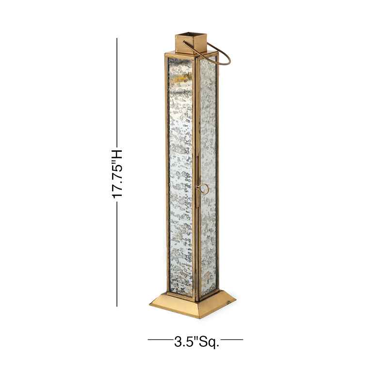 Slender Mercury Glass Lantern, Small
