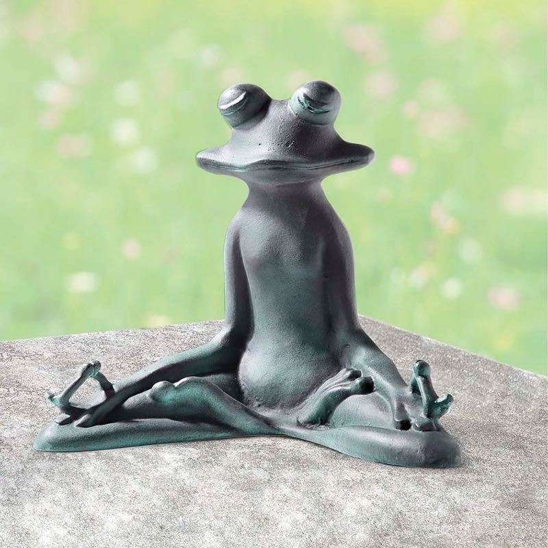 Sitting Yoga Frog Garden Sculpture