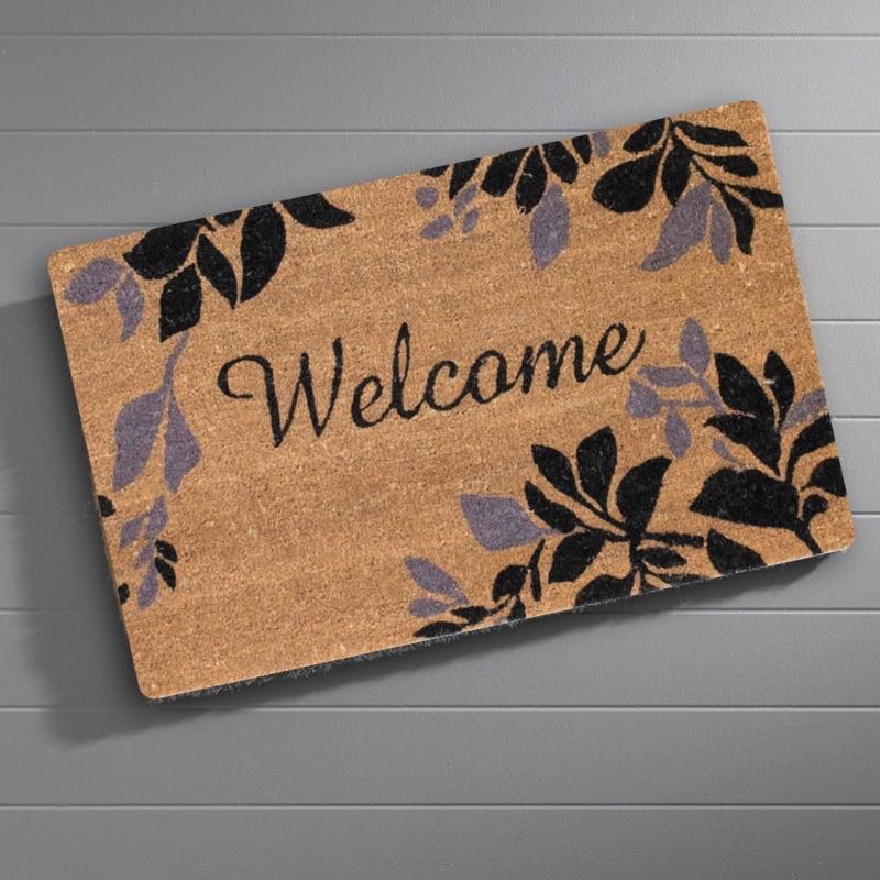 Welcome Foliage Coir Entryway Doormat