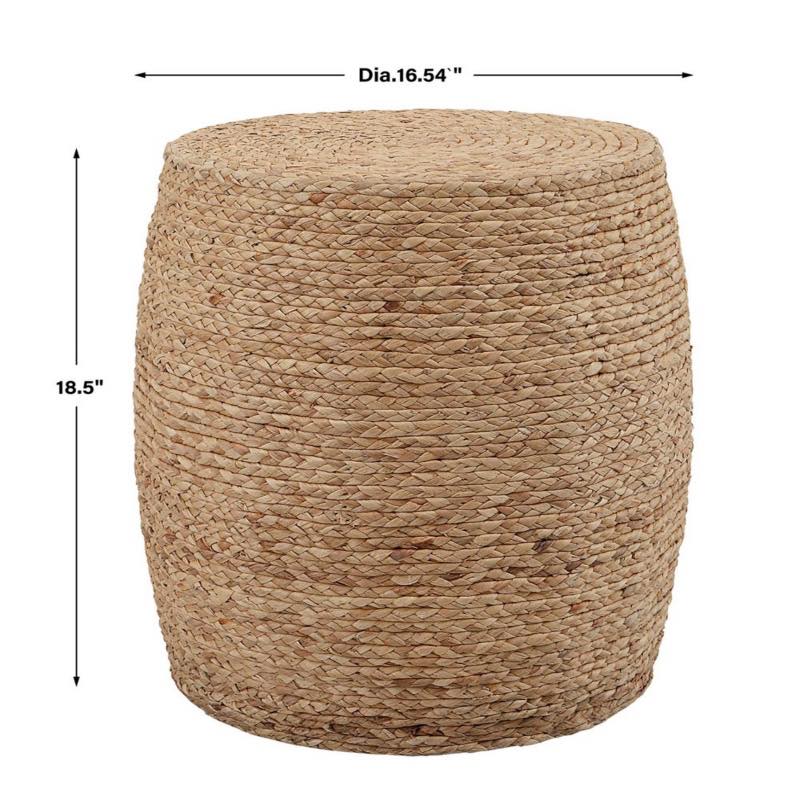 Resort Straw Wrap Accent Stool