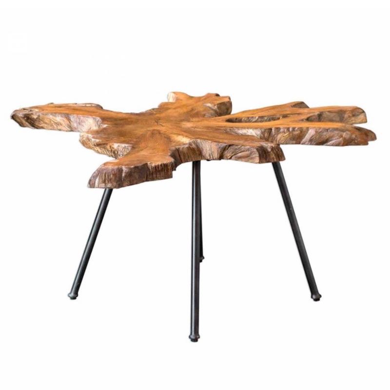 Kravitz Teak Wood Slice Coffee Table