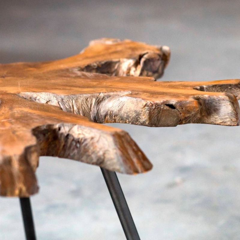 Kravitz Teak Wood Slice Coffee Table