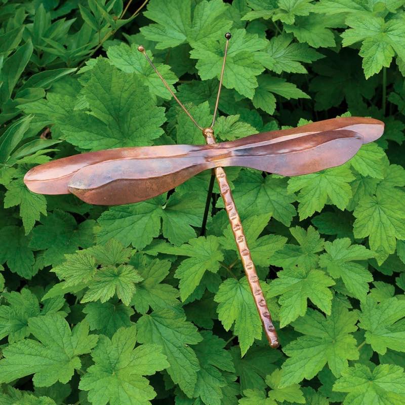 Copper-Finish Dragonfly Garden Stake