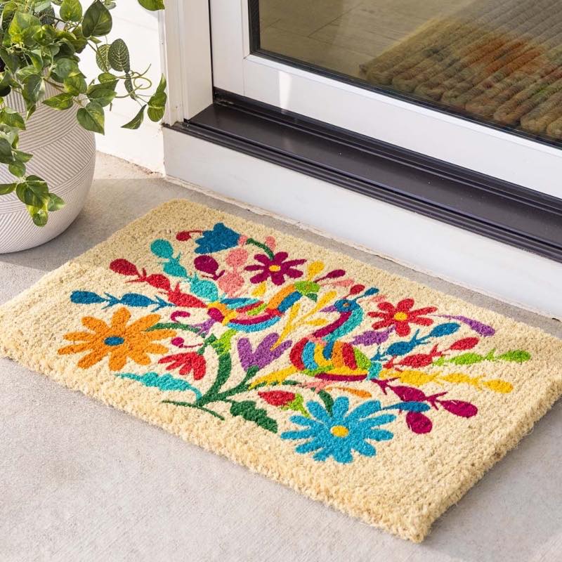 Otomi Mexican Peacock Coir Doormat