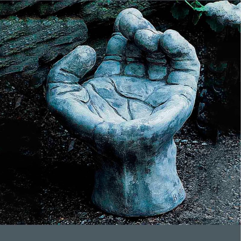 Sculpted Hand Birdbath