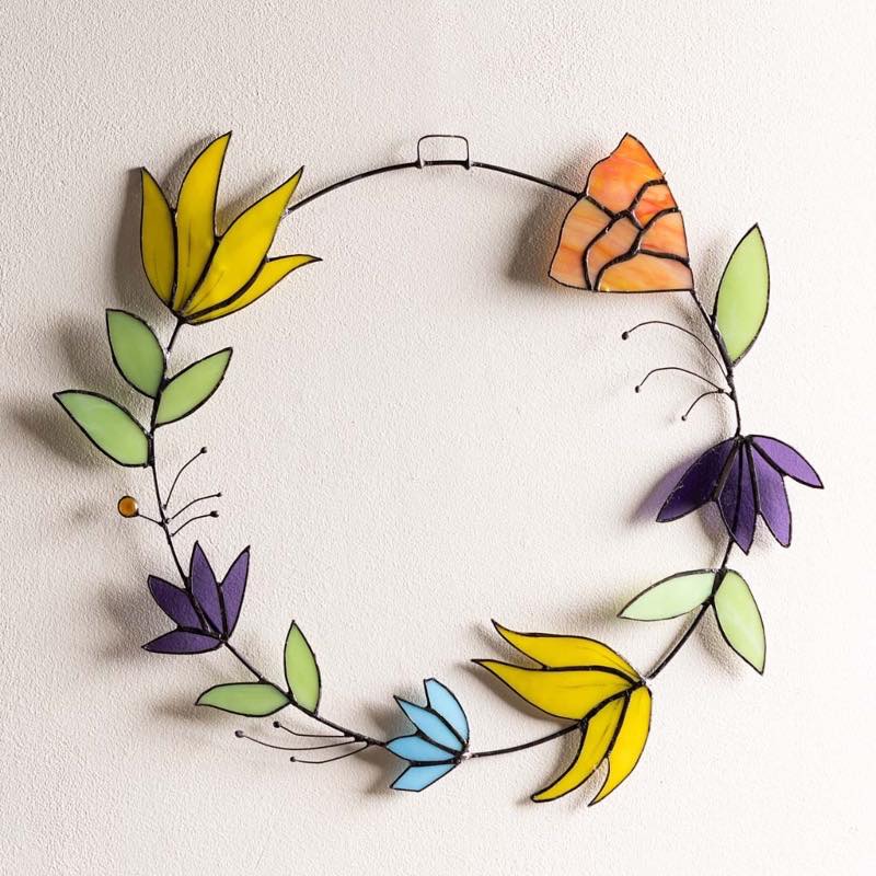 Stained Glass Floral Wreath