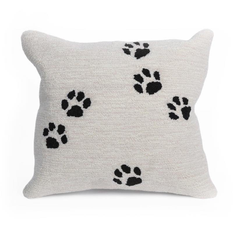 VivaTerra Paw Print Indoor Outdoor Pillow 18 Sq