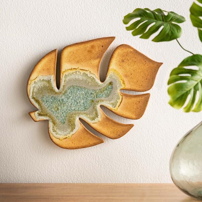 Ceramic and Glass Monstera Leaf Wall Art/ Trivet