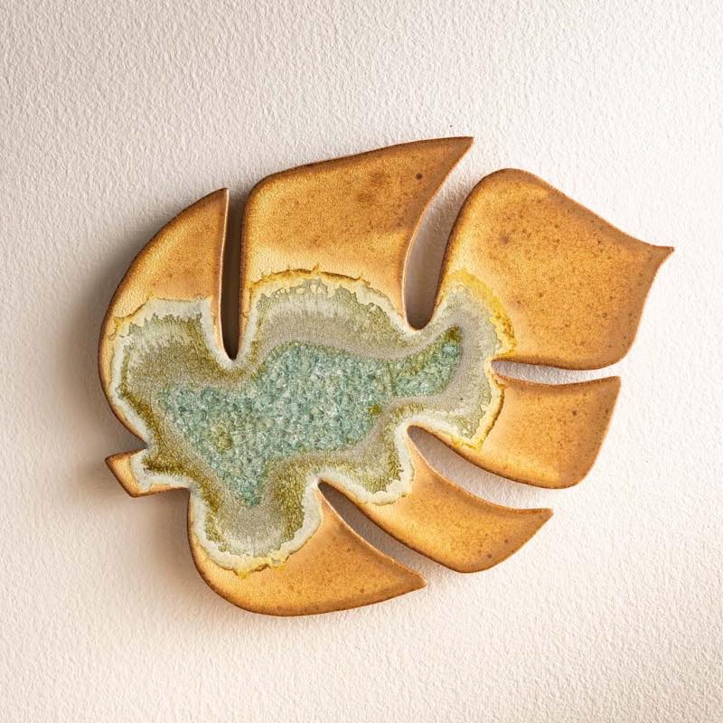 Ceramic and Glass Monstera Leaf Wall Art/ Trivet