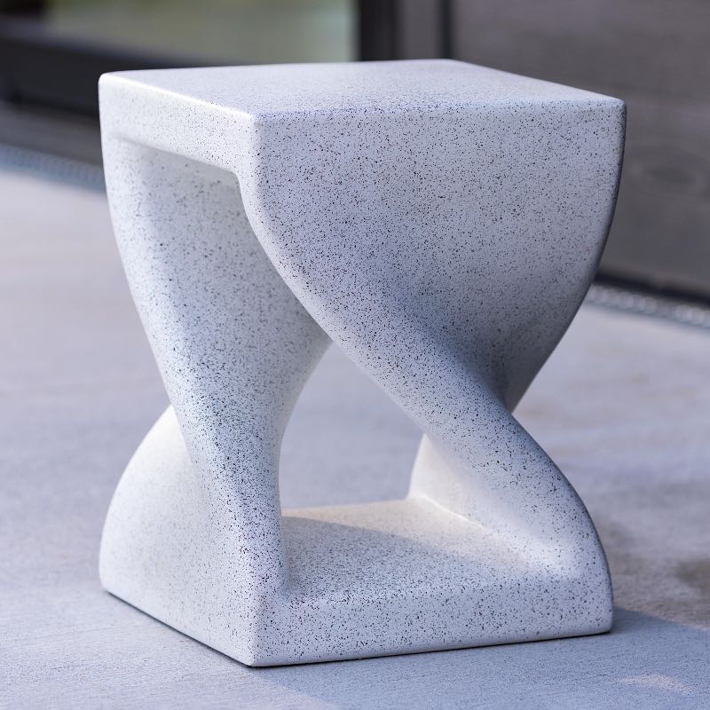 Outdoor White Twist Side Table