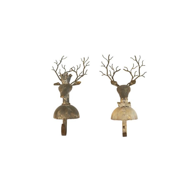 Metal Deer Stocking Holders, Set of 2