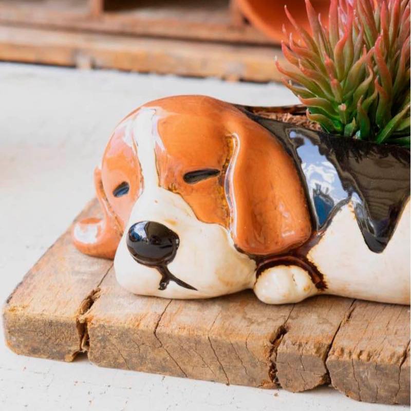 Ceramic Beagle Planter