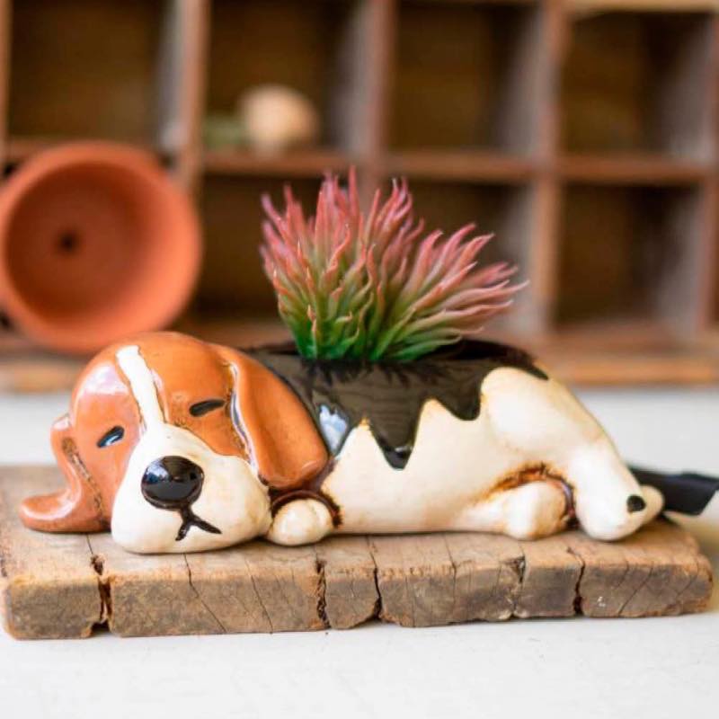 Ceramic Beagle Planter