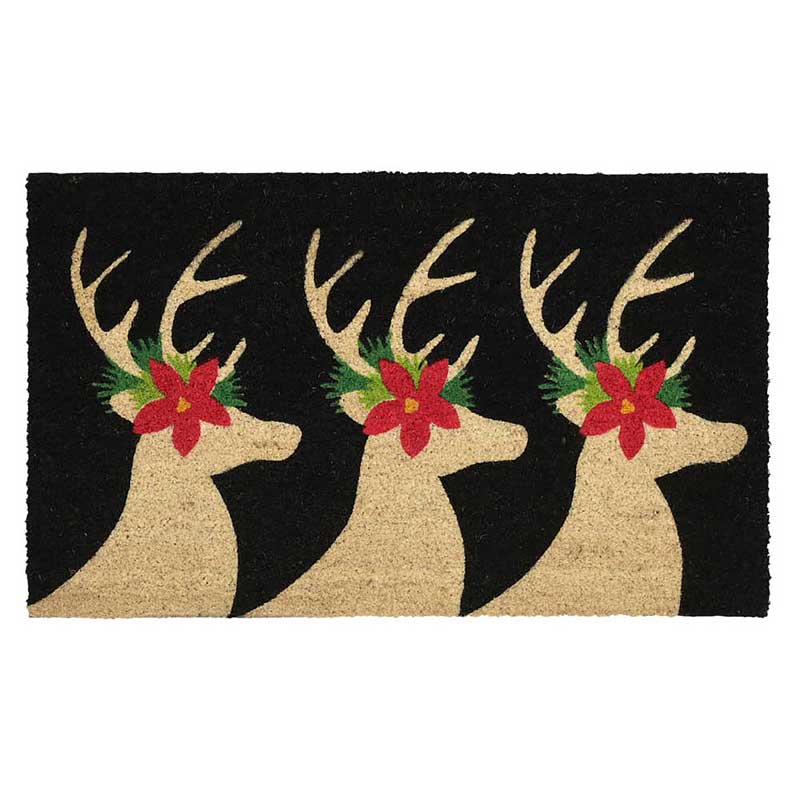 Holiday Reindeer Coir Doormat