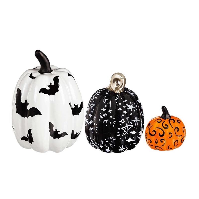 Halloween Dream Ceramic Pumpkins, Set of 3