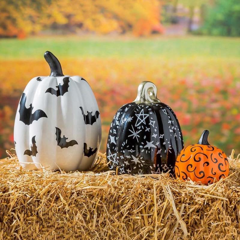 Halloween Dream Ceramic Pumpkins, Set of 3