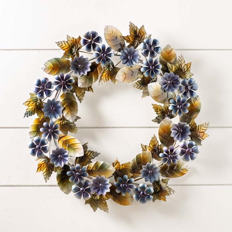 Cornflower and Chicory Metal Wreath