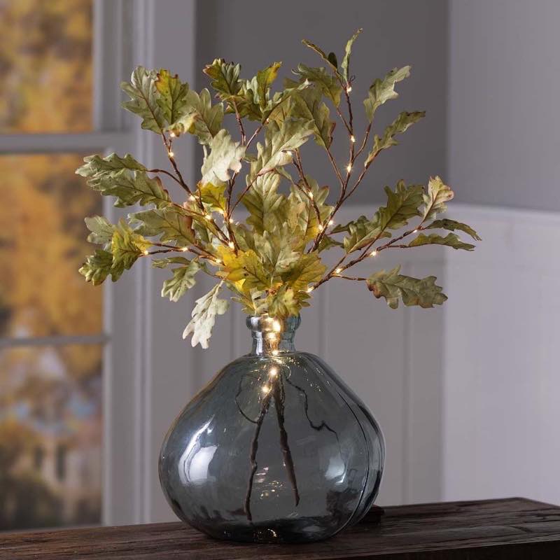 Indoor/Outdoor Lighted Moss Oak Branches, Set of 2