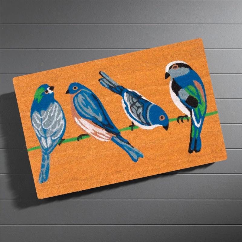 Beautiful Bluebirds Coir Doormat