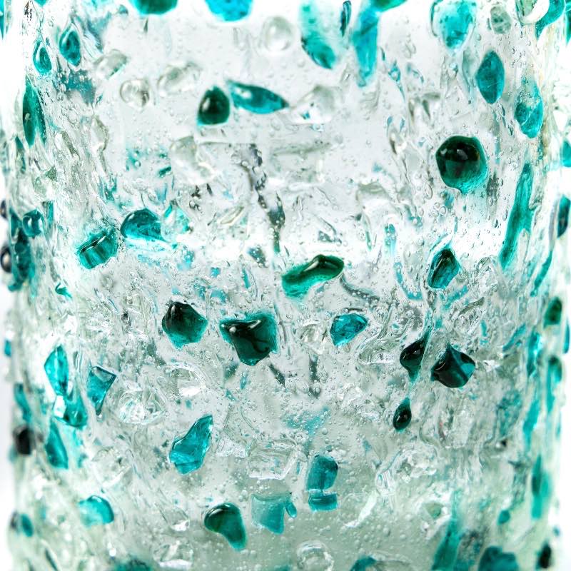 Blue Frost Confetti Recycled Pint Glasses, Set of 4