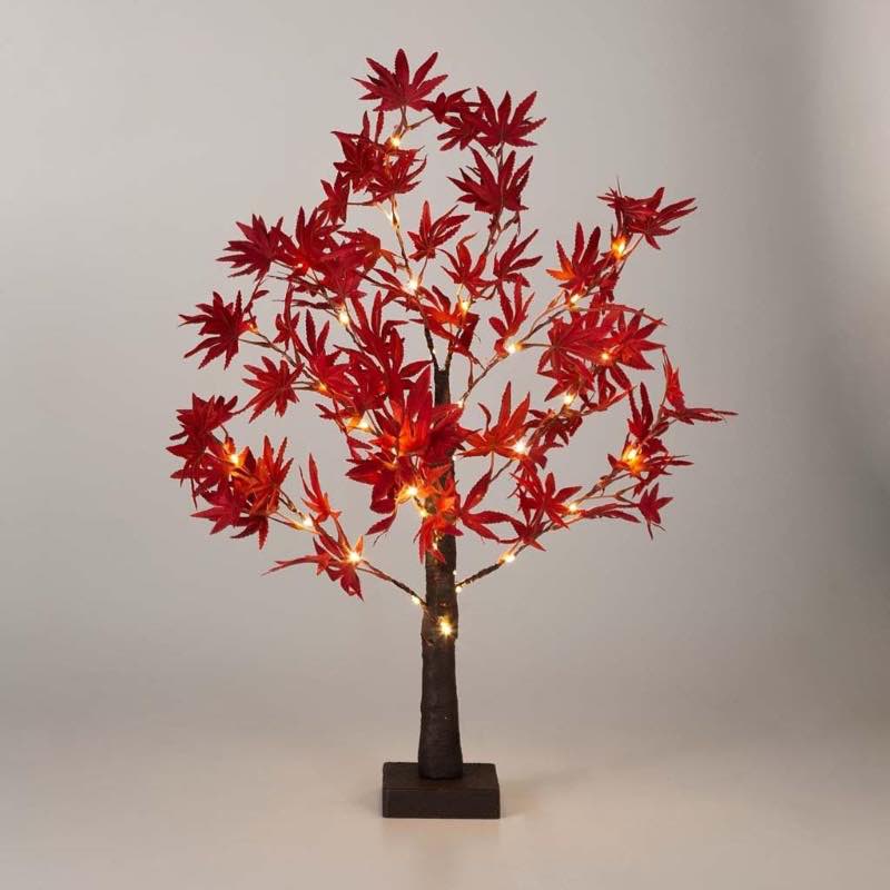 Indoor/Outdoor Lighted Tabletop Japanese Maple Tree with 40 Lights