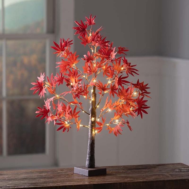 Indoor/Outdoor Lighted Tabletop Japanese Maple Tree with 40 Lights