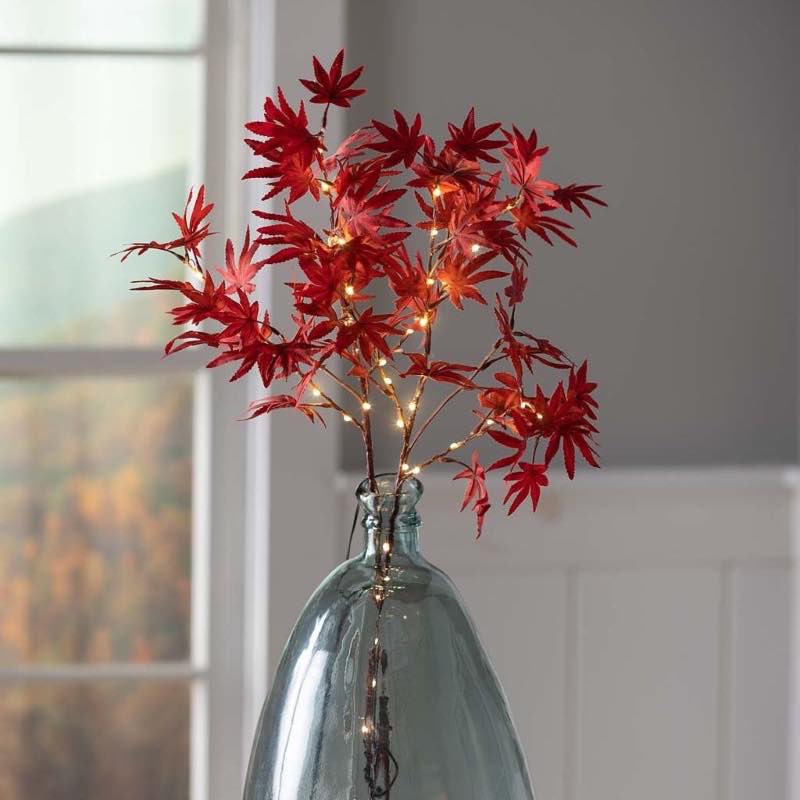 Indoor/Outdoor Lighted Japanese Maple Tree Connected Branches, Set of 2