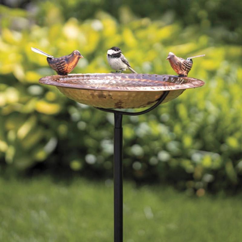 Pure Copper Birdbath with Stake