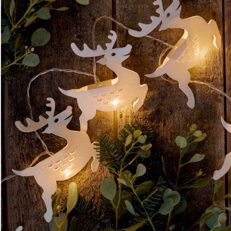 Reindeer LED Lighted Paper Garland