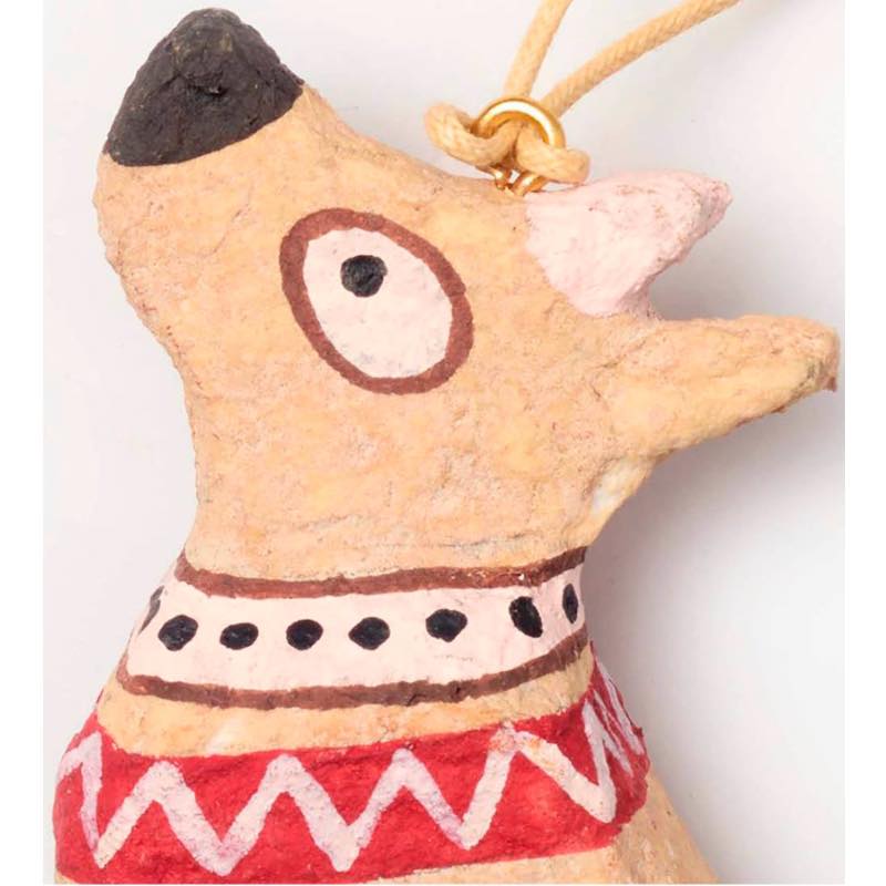 Recycled Fabric-Mache Dog Ornament