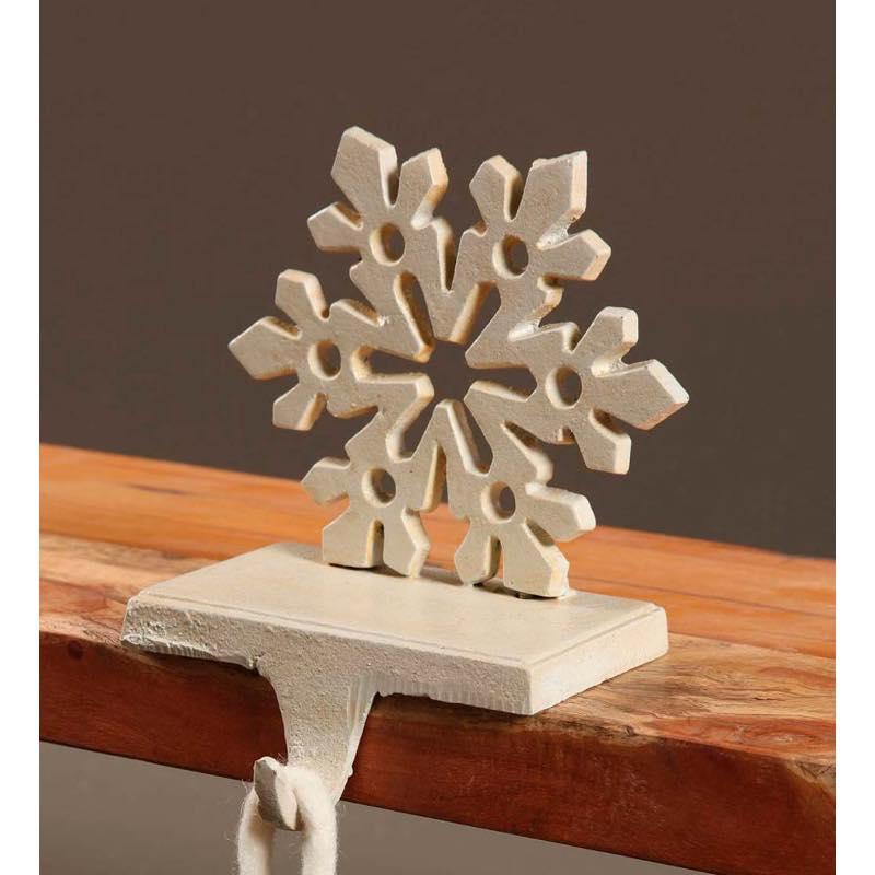 Antique White Snowflake Holiday Stocking Holder