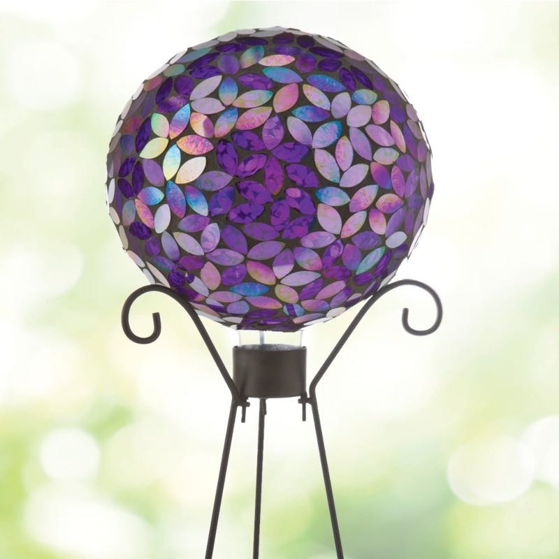 Flower Petal Mosaic Gazing Ball