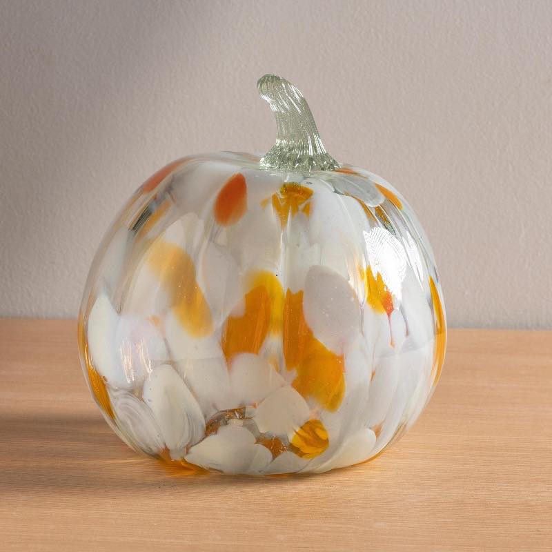 Handcrafted Recycled Glass Pumpkin