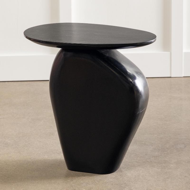 Modern Black Pebble Side Table