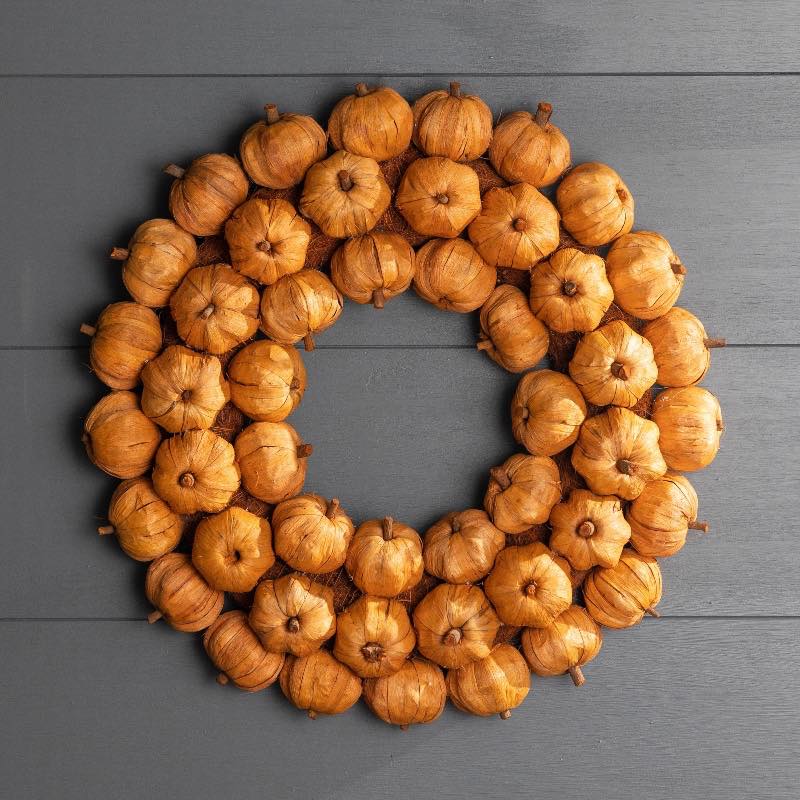 Handcrafted Faux Pumpkin Wreath, 19