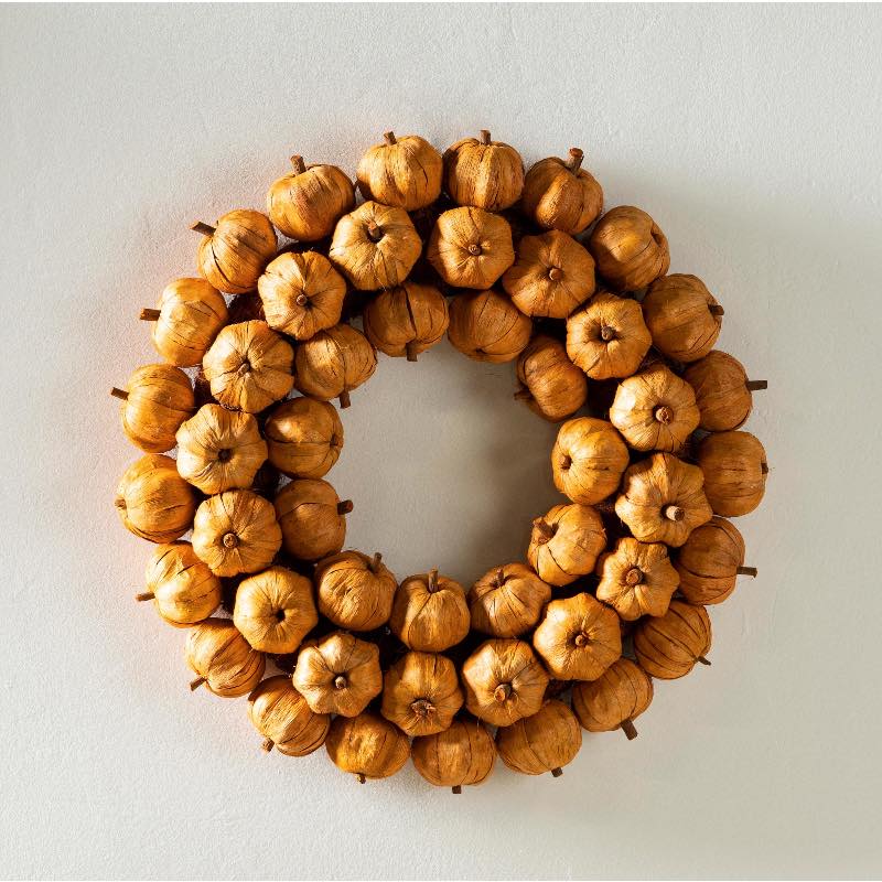 Handcrafted Faux Pumpkin Wreath, 19