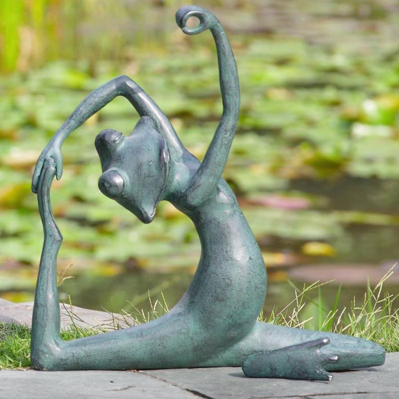 Limber Yoga Frog Garden Sculpture