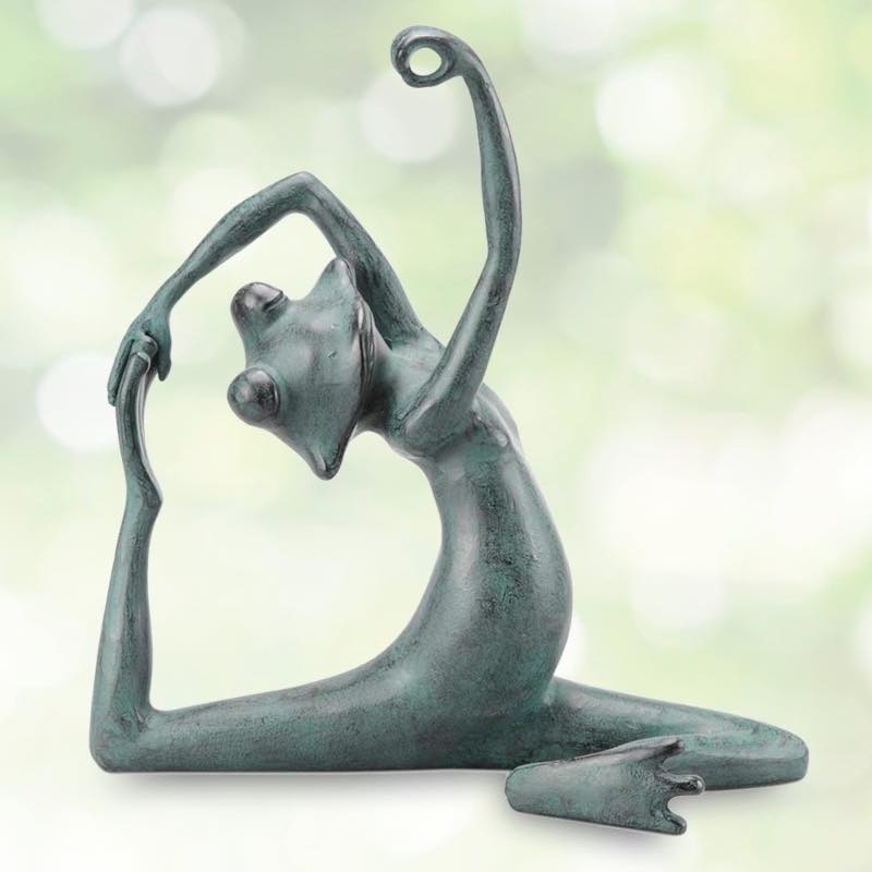 Limber Yoga Frog Garden Sculpture