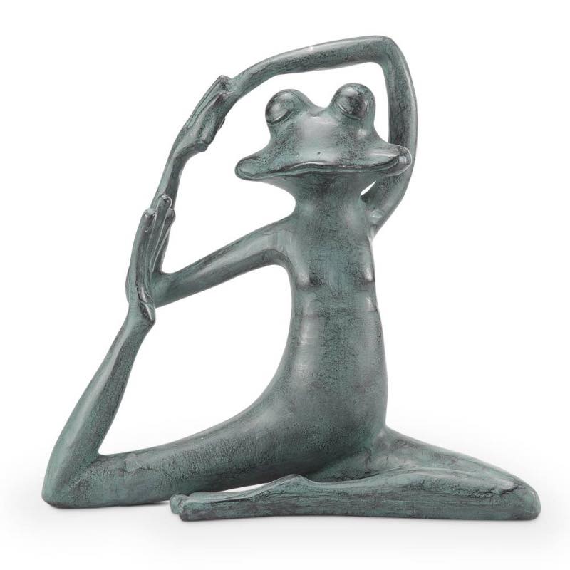 Relaxed Yoga Frog Garden Sculpture