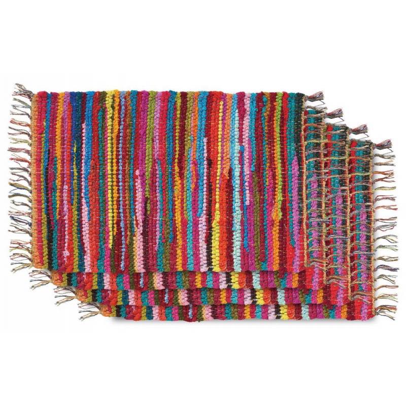 Mardi Gras Chindi Cotton Placemats, Set of 4