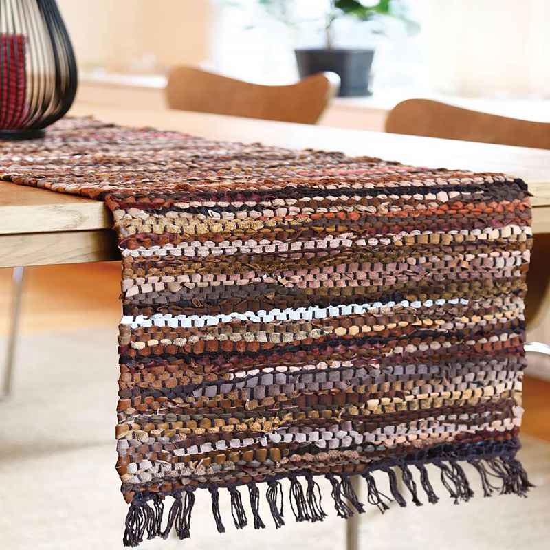 Tucson Recycled Leather Table Runner, 96