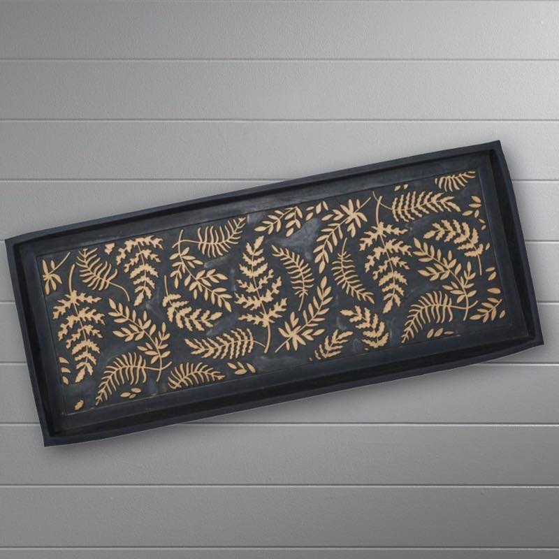 Copper-Brushed Ferns Rubber Boot Tray