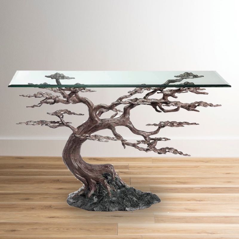 Cypress Tree Recycled Metal Console Table